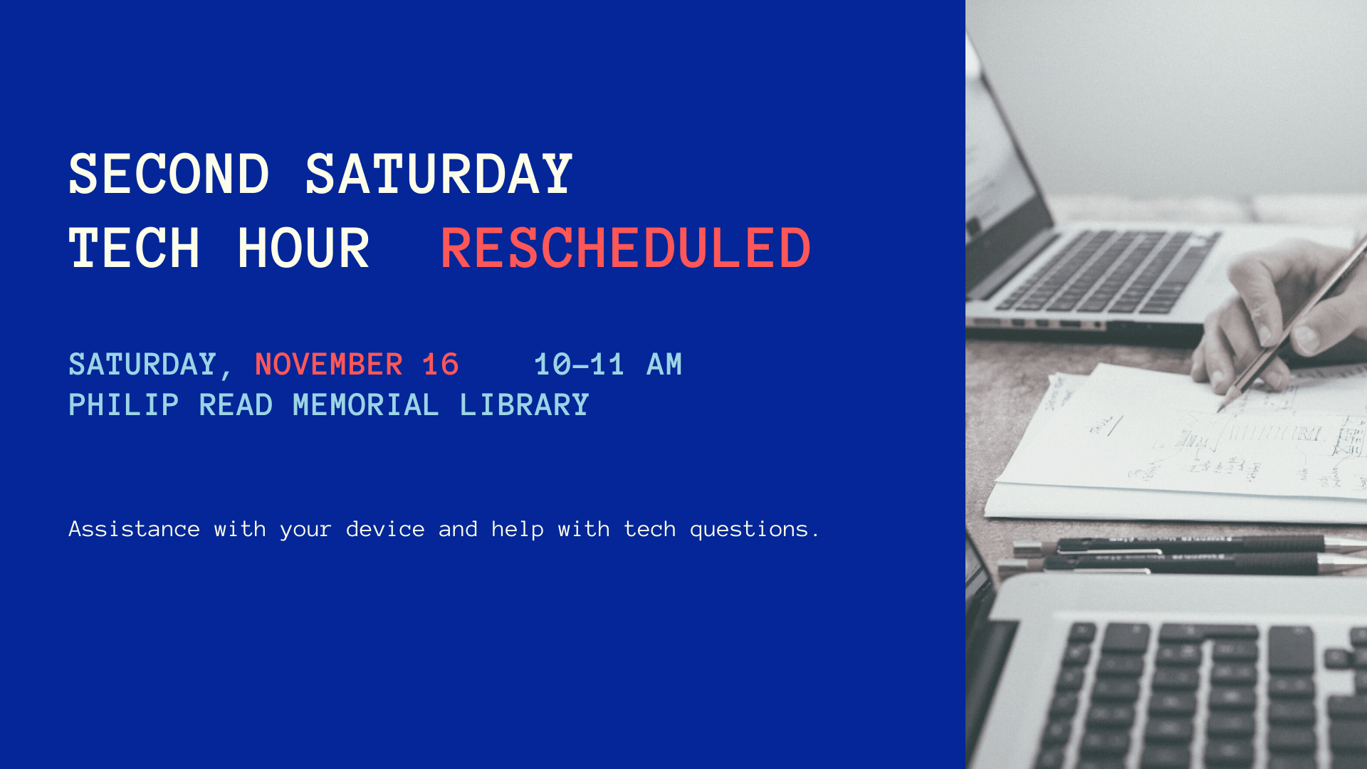 Second Saturday Tech Hour Rescheduled Plainfield Public Libraries